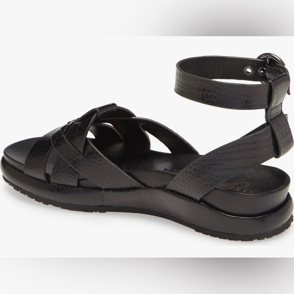 Naked Feet Limon Ankle Strap Sandal Black Leather Size 8.5 - Picture 3 of 8